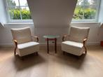 Twee Fauteuils + Tafeltje - Minotti, Huis en Inrichting, Stoelen, Ophalen, Gebruikt, Twee, Wit