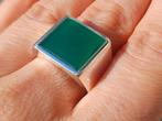 Vanoli 925 zilveren heren ring met groene agaat maat 19, Vanoli, 19 tot 20, Amsterdam, Heer