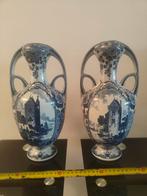 Delfts blauw Porceleyne fles geoorde vazen, Antiek en Kunst, Antiek | Vazen, Ophalen of Verzenden