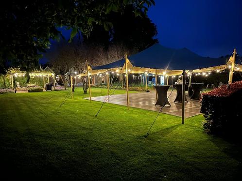 Stretchtent huren! Inclusief op- en afbouw, Tuin en Terras, Partytenten, Zo goed als nieuw, Overige typen, 8 meter of meer, 6 meter of meer
