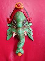 wandmasker Ganesha masker wand decoratie hout India Tibet, Ophalen of Verzenden