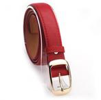 Dames rode kunst leren riem (gouden gesp rood vrouwen), Kleding | Dames, Riemen en Ceinturen, Verzenden, Nieuw, Rood, Tailleriem