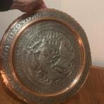 Antiek Koperen Decoratiebord handgemaakt verzilverd, Antiek en Kunst, Ophalen