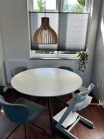 Ronde Eettafel - 125cm - Wit blad met Zwarte Kruispoot, Huis en Inrichting, Tafels | Eettafels, Ophalen, Kunststof, Gebruikt, 100 tot 150 cm
