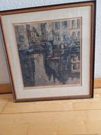 Gekleurde ets van Henri Cassiers. Damrak Amsterdam 1932, Antiek en Kunst, Kunst | Etsen en Gravures, Ophalen