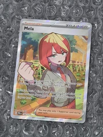 Full Art Trainer Mela 140/131 Prismatic Evolutions Scarlet & beschikbaar voor biedingen