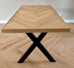 Eiken Visgraat Tafel 160x90, Huis en Inrichting, Ophalen, 50 tot 100 cm, Zo goed als nieuw, 150 tot 200 cm