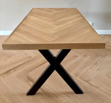 Eiken Visgraat Tafel 160x90 - Moet weg!  beschikbaar voor biedingen