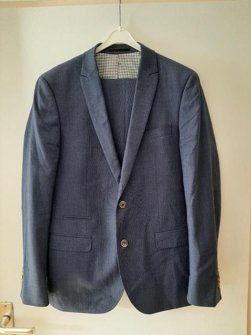 Colbert + broek, blauw, Schouten & Dijck, Drop 8 tailer fit, Kleding | Heren, Kostuums en Colberts, Gedragen, Maat 52/54 (L), Blauw