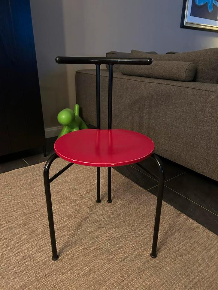 Post modern Memphis Milan chair Michele de Lucchi, Huis en Inrichting, Stoelen, Gebruikt, Eén, Metaal, Rood, Ophalen