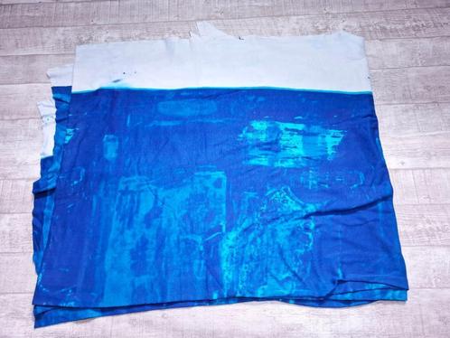 handgedrukte katoen tricot tie die batik blauw wit stof, Hobby en Vrije tijd, Stoffen en Lappen, Nieuw, Katoen, 120 cm of meer