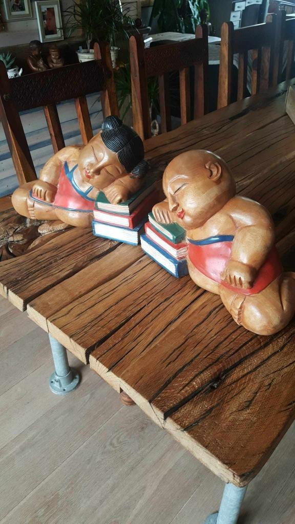 Boedda beeldjes jongen meisje boekensteun, Verzamelen, Beelden en Beeldjes, Gebruikt, Overige typen, Ophalen