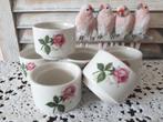 6 Eierdopjes Villeroy & Boch roosjes, Ophalen of Verzenden