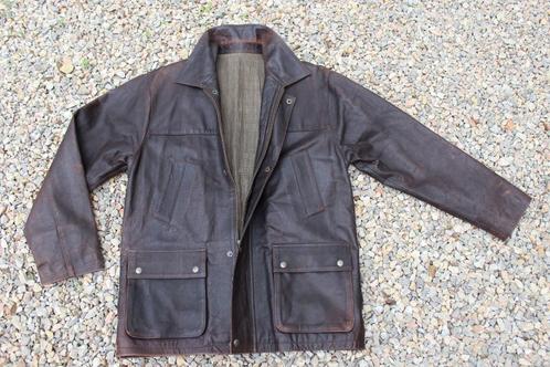 Brocante - Fraaie Vintage leren jas!, Kleding | Heren, Jassen | Zomer, Gedragen, Maat 52/54 (L), Bruin, Ophalen