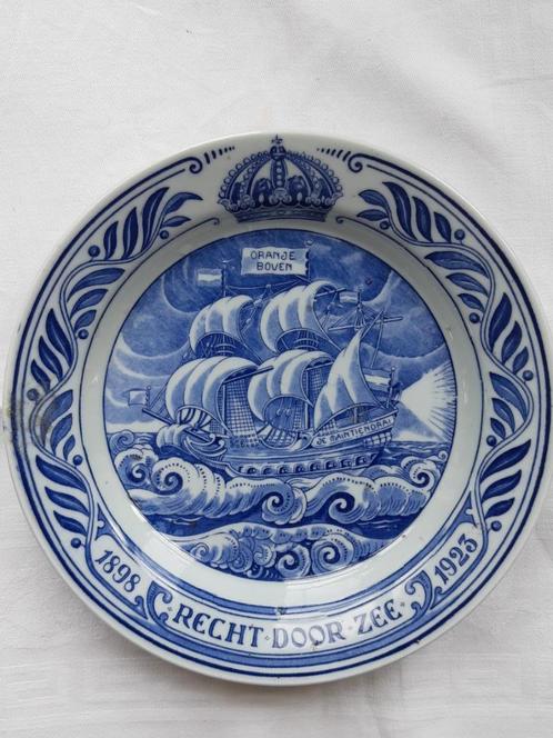 Regout: wandbord delftsblauw zilveren wilhelmina 1898-1923, Antiek en Kunst, Antiek | Wandborden en Tegels, Ophalen of Verzenden