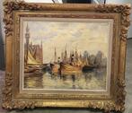 Jean HODRU, havengezicht, Antiek en Kunst, Kunst | Schilderijen | Klassiek, Ophalen of Verzenden