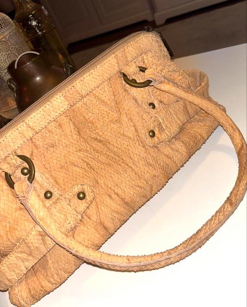 Vintage Fiorangelo echt Slangenleren handtas, Sieraden, Tassen en Uiterlijk, Tassen | Damestassen, Zo goed als nieuw, Bruin, Ophalen of Verzenden
