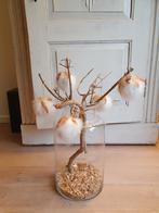 5 x zachte veertjes kerstboomdecoratie wit met bruin accent, Huis en Inrichting, Ophalen of Verzenden, Zo goed als nieuw