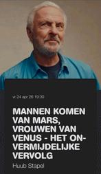 2x Ticket Huub Stapel 24 april Roosendaal, Tickets en Kaartjes, Twee personen, April, Overige typen