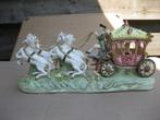 Klassiek porselein    4 paard met de koets ., Ophalen of Verzenden
