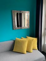 Mooie vierkante spiegel met zilveren rand, Huis en Inrichting, Woonaccessoires | Spiegels, Ophalen, Zo goed als nieuw, Vierkant