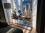Industriële haltafel / sidetable - Teakhout - 160cm, Ophalen, Gebruikt, Teakhout, 150 tot 200 cm