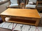 eikenhouten salontafel met 2 laatjes, Ophalen, Gebruikt, 100 tot 150 cm, 50 tot 100 cm