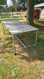 Tuintafel steigerhout met steigerbuis, Tuin en Terras, Tuintafels, Ophalen, Zo goed als nieuw, Rechthoekig, Hout