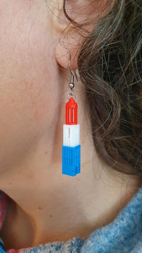 Koningsdag de dom domtoren oorbellen utrecht, Sieraden, Tassen en Uiterlijk, Oorbellen, Nieuw, Hangers, Overige materialen, Ophalen of Verzenden