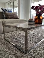 Salontafel marmer & chroom, Huis en Inrichting, Tafels | Salontafels, Overige materialen, 50 tot 100 cm, Vintage, Zo goed als nieuw