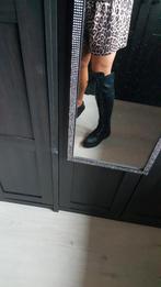 Nieuwe overknee lederen Laarzen, maat 44 Stevig!, Hoge laarzen, Zwart, Nieuw, Ophalen of Verzenden