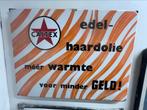Emaille reclame bord langcat bussum CALTEX, Ophalen of Verzenden, Gebruikt, Reclamebord