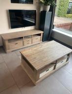 Set salontafel + tv meubel hout, Huis en Inrichting, Complete inboedels, Ophalen