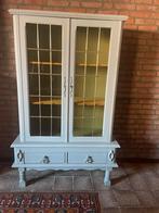 Vintage brocante vitrinekast glas in lood, Ophalen, Gebruikt, 100 tot 150 cm, Glas
