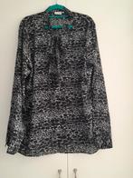 Panterprint blouse met strik 46-48, Zwart, Jola, Maat 46/48 (XL) of groter, Ophalen of Verzenden