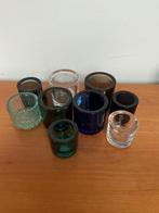 8 Iittala waxinelichthouders Marimekko Kivi en 1xKastelhelmi, Overige materialen, Blauw, Ophalen of Verzenden, Zo goed als nieuw