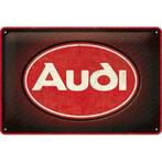 Audi logo rood relief reclamebord van metaal wandbord deco