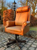 Grote comfortabele Vintage Ethan Allen office chair, Ophalen, Gebruikt, Bruin, Bureaustoel