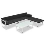 4-delige Loungeset met kussens aluminium €339, Tuin en Terras, Tuinmeubel-accessoires, Ophalen of Verzenden, Nieuw