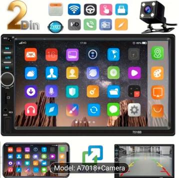 2 dins scherm met mirrorlink en achteruitrijcamera NIEUW beschikbaar voor biedingen
