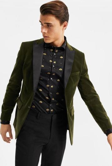 Prachtige fluweel Royal green slim fit blazer WE als nieuw beschikbaar voor biedingen