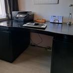 Vintage Zwart Eiken Bureau - inclusief bureaustoel, Huis en Inrichting, Bureaus, Ophalen, Gebruikt, Bureau