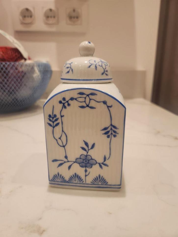 Friesisch Blau Theebus - Strohblumenmuster August Warnecke, Antiek en Kunst, Antiek | Keramiek en Aardewerk, Ophalen of Verzenden