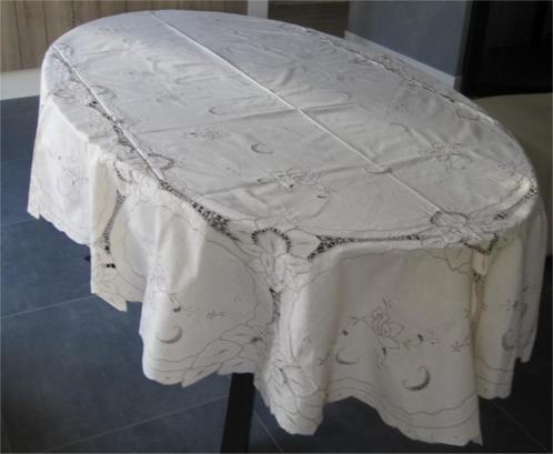 Brocant, Frans tafelkleed (voor grote ovale tafel), Antiek en Kunst, Antiek | Kleden en Textiel, Ophalen of Verzenden