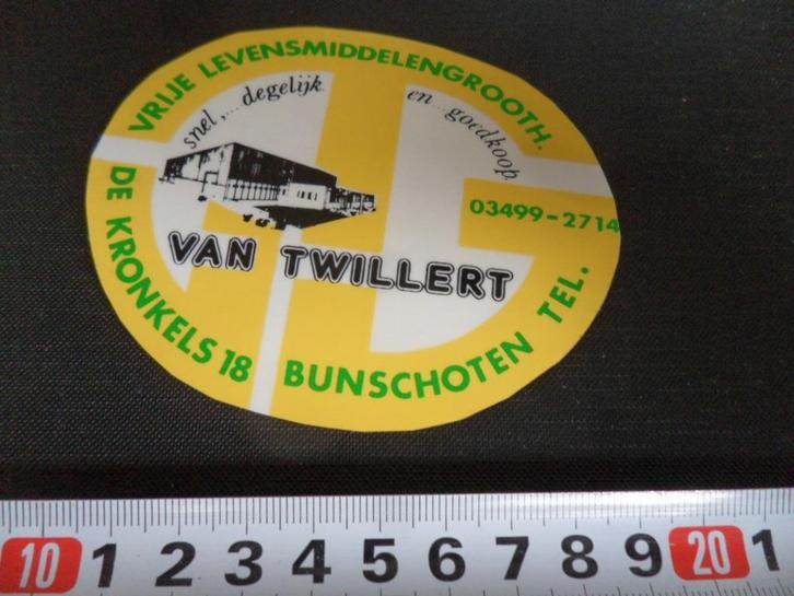 sticker bunschoten van twillert vrije levensmiddelengrooth., Verzamelen, Stickers, Zo goed als nieuw, Bedrijf of Vereniging, Ophalen