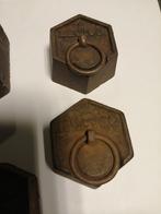 SET VAN 6 OUDE FRANSE KOOPMANS GEWICHTEN UIT 1930 TOPSTAAT., Ophalen of Verzenden
