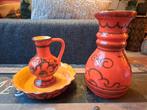 Gouda plateel vaas / set 3 stuks retro, Verzamelen, Retro, Ophalen of Verzenden, Huis en Inrichting