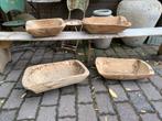 4 oude houten troggen, Ophalen, Gebruikt, Schaal, Nvt