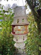 Vintage Macramé Hanger Boho Jaren '70 Rudraksha Kralen, Ophalen of Verzenden, Gebruikt, Rond