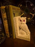 Art Deco Albast Uil Boekensteun met Glazen Ogen, Antiek en Kunst, Ophalen of Verzenden